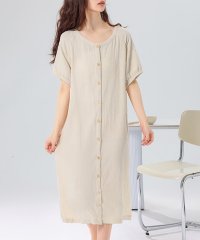 TeddyShop/テディショップ Teddyshop レディース ぽわん袖が大人可愛い。半袖スモーキーカラーダブルガーゼルームウェアワンピース/508201242