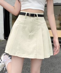 TeddyShop/テディショップ Teddyshop レディース トレンドのY2K。ショート丈ヴィンテージライクサイドプリーツデニムスカート/508201245