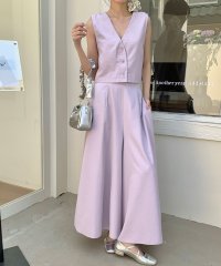 TeddyShop/テディショップ Teddyshop レディース きれいめ叶うセットアップ。ショート丈ジレベスト+ワイドパンツ 上下2点セット/508201250