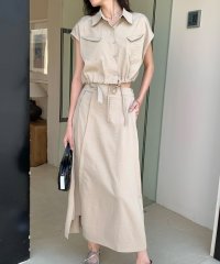 TeddyShop/テディショップ Teddyshop レディース クロップド丈フレンチスリーブシャツ+ラップ風ロングスカート 2点セット/508201251