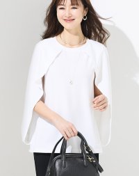 lulucomfy/ルルコンフィー lulucomfy ≪原志保≫【UV/接触冷感/イージーケア/洗える】着心地、体型カバーを叶えるケープマントプルオーバー (白)/508201419