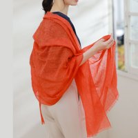 sankyoshokai/サンキョウショウカイ 三京商会 リネン カシミヤ夏UVストール 薄手/507619344