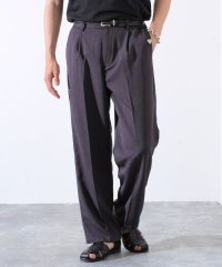 GLOSTER/【GLOSTER/グロスター】タック入り ドライポリ ワイドストレート スラックスパンツ/508174387
