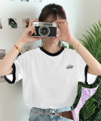 Rename /リネーム Rename ワンポイントロゴ クルーネック リンガーTシャツ/508178206