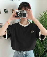 Rename /リネーム Rename ワンポイントロゴ クルーネック リンガーTシャツ/508178206