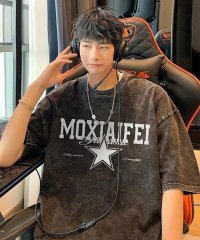 DEVICE/デバイス DEVICE ビッグシルエット カレッジロゴプリント ピグメント 半袖 Tシャツ 古着風/508178246