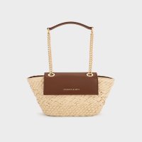 CHARLES & KEITH/Shalia シャリア ラフィアウーブンチェーンストラップクロスボディバッグ/508194238
