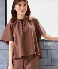 Reflect/【UVカット／接触冷感／マシンウォッシュ可／吸水速乾／セットアップ可／夏の通勤におすすめ】ネックギャザータックブラウス/508201202