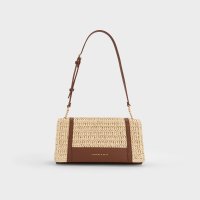 CHARLES & KEITH/Shalia シャリア ラフィアウーブンチェーンストラップショルダーバッグ/508201412