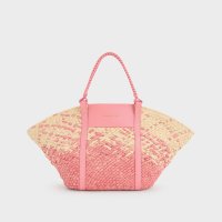 CHARLES & KEITH/Shalia シャリア ラフィアウーブンバケツバッグ/508201415