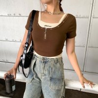 non-hedge/ノンヘッジ non－hedge アンサンブルZIPショートトップス/508201859