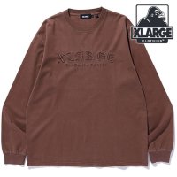 XLARGE/エクストララージ XLARGE PIGMENT DYED OLD ENGLISH LOGO L/S TEE NAVY [101252011003 SU25]/508201979