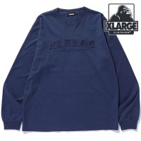 XLARGE/エクストララージ XLARGE PIGMENT DYED OLD ENGLISH LOGO L/S TEE NAVY [101252011003 SU25]/508201979