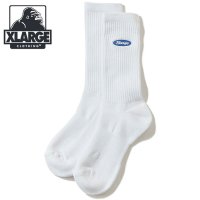 XLARGE/エクストララージ XLARGE OVAL LOGO EMBROIDERED SOCKS WHITE [101252054006 SU25]/508202004