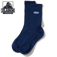 XLARGE/エクストララージ XLARGE OVAL LOGO EMBROIDERED SOCKS WHITE [101252054006 SU25]/508202004