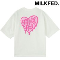 MILK FED/ミルクフェド MILKFED. MELTY HEART FOAM PRINT WIDE S/S TEE WHITE [103252011006 SU25]/508202008