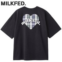 MILK FED/ミルクフェド MILKFED. PLAID HEART WIDE S/S TEE WHITE [103252011009 SU25]/508202010