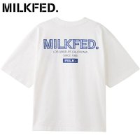 MILK FED/ミルクフェド MILKFED. PLAID LOGO WIDE S/S TEE WHITE [103252011010 SU25]/508202012