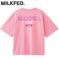 MILK FED/ミルクフェド MILKFED. PLAID LOGO WIDE S/S TEE WHITE [103252011010 SU25]/508202012