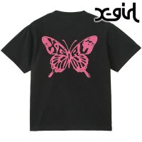 X-girl/エックスガール X－girl BUTTERFLY SILHOUETTE LOGO S/S TEE WHITE ホワイト 白 [105252011022 SU25/508202024