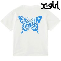 X-girl/エックスガール X－girl BUTTERFLY SILHOUETTE LOGO S/S TEE WHITE ホワイト 白 [105252011022 SU25/508202024