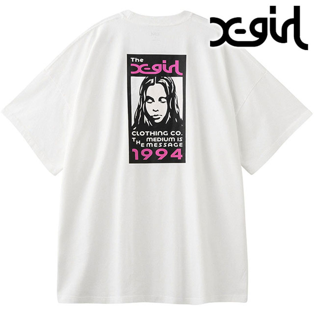 エックスガール X－girl BOX LOGO AND FACE S/S BIG TEE DRESS