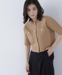 NATURAL BEAUTY BASIC/エンブレムボタンニットジャケット半袖/508202610