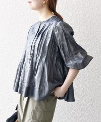 SHIPS any WOMEN/SHIPS any:〈手洗い可能〉箔 タック フレア シャツ ブラウス/508202848