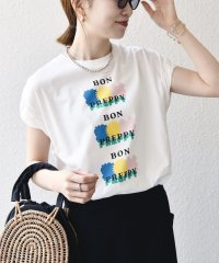SHIPS any WOMEN/SHIPS any:〈洗濯機可能〉PREPPY ロゴ プリント フレンチスリーブ TEE/508202854