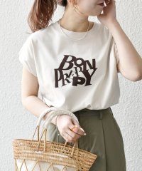 SHIPS any WOMEN/SHIPS any:〈洗濯機可能〉PREPPY ロゴ プリント フレンチスリーブ TEE/508202854