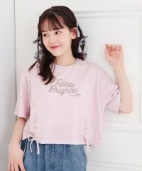 PINK-latte/レースアップTシャツ/508202880