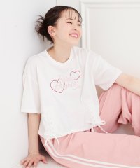 PINK-latte/レースアップTシャツ/508202880