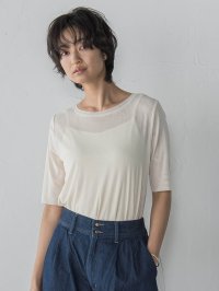MAYSON GREY/メイソングレイ MAYSON GREY マクロチュール5分袖プルオーバー≪手洗い可能≫/508202988