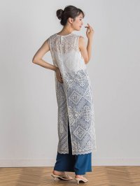 Droite Lautreamont/ドロワット ロートレアモン Droite lautreamont クラフトラッセルレースワンピース≪洗濯機で洗える≫/508203001