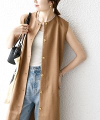 SHIPS any WOMEN/SHIPS any:〈洗濯機可能〉リネンライク ジレ ワンピース × イージー パンツ セットアップ/508203044