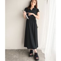 Classical Elf/クラシカルエルフ Classical Elf 選べる2丈！ウエストリボンスキッパー半袖ワンピース（UVカット ・接触冷感・防シワ機能付き ）/508203225