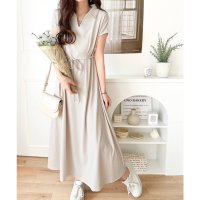 Classical Elf/クラシカルエルフ Classical Elf 選べる2丈！ウエストリボンスキッパー半袖ワンピース（UVカット ・接触冷感・防シワ機能付き ）/508203225