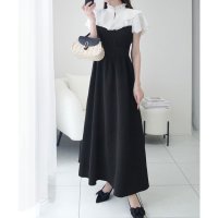 Classical Elf/クラシカルエルフ Classical Elf 【mily bilet】1枚でレディな華やぎスタイル。フレンチブラウスドッキングワンピース/508203228
