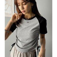 Classical Elf/クラシカルエルフ Classical Elf 【mily bilet】サイドの絞りが可愛いさプラス。プレート使いラグランTシャツ（半袖）/508203232
