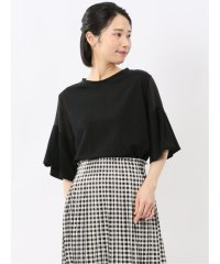 m.f.editorial/エムエフエディトリアル m.f.editorial シアー切替 クルーネック 5分袖プルオーバー/508203324