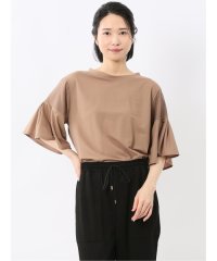 m.f.editorial/エムエフエディトリアル m.f.editorial シアー切替 クルーネック 5分袖プルオーバー/508203324