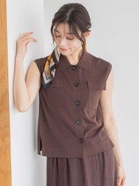Droite Lautreamont/ドロワット ロートレアモン Droite lautreamont ポロ襟ノースリーブニット≪手洗い可能≫/508203351