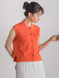 Droite Lautreamont/ドロワット ロートレアモン Droite lautreamont ポロ襟ノースリーブニット≪手洗い可能≫/508203351
