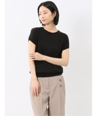 m.f.editorial/エムエフエディトリアル m.f.editorial 快適機能 無地 フレンチ袖 クルーニット/508203370