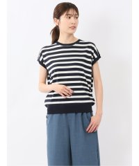 m.f.editorial/エムエフエディトリアル m.f.editorial 快適機能 ボーダー フレンチ袖 クルーニット/508203371