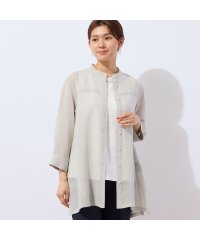 LOBJIE/【毎年人気・洗える・接触冷感】トリアセテート混チュニックシャツ/508203375