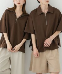 SENSE OF PLACE by URBAN RESEARCH/『ユニセックス』ダンボールポンチハーフジップショートスリーブTシャツ/508203391