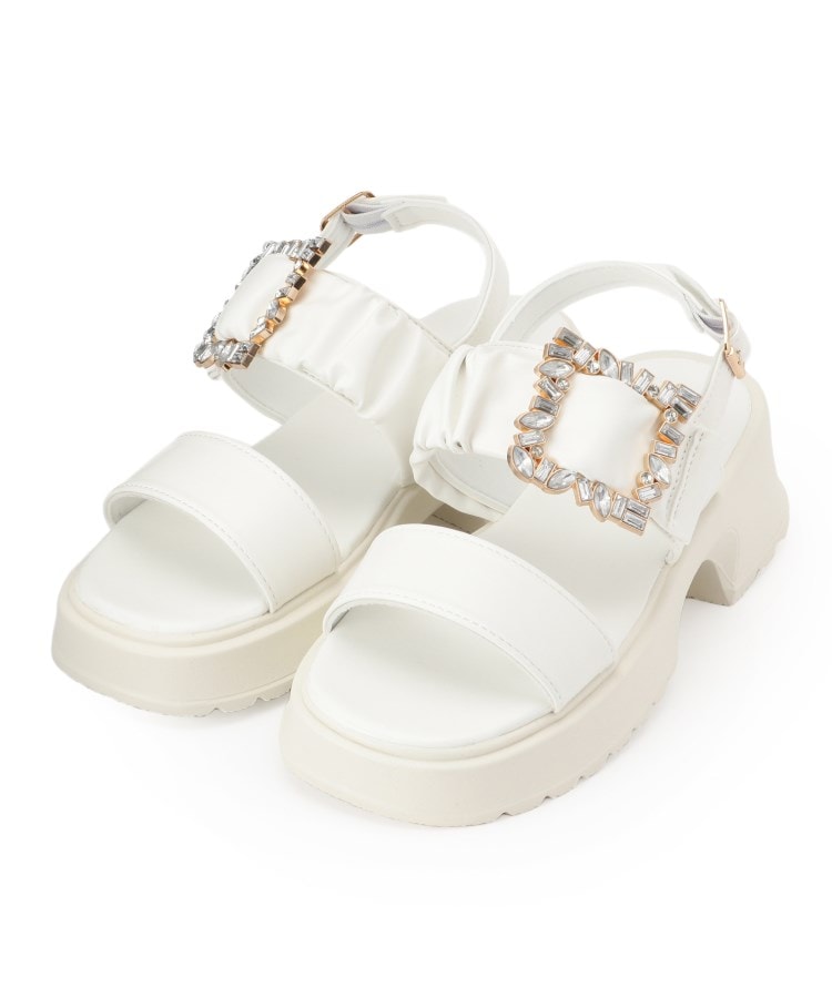 【再入荷】 バックル付きギャザーサンダル(508203735) | ESPERANZA／csTandP 靴