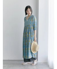 Samansa Mos2 blue/【Made in India】花柄ワンピース/508203856