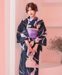 Retica/レティカ Retica 浴衣レディース濃紺 しっとり菖蒲の花 ゆかた 3点セット 浴衣 平帯 下駄/508205479
